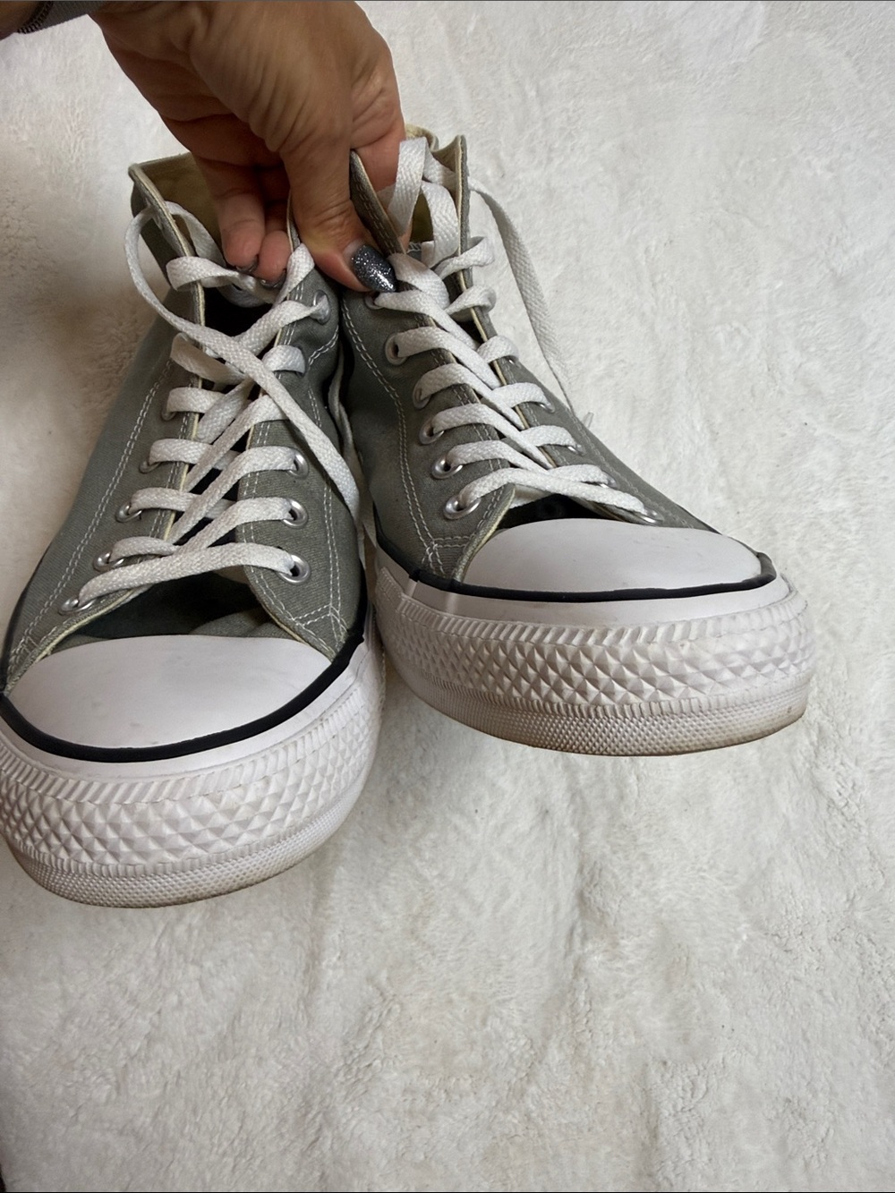 Converse High Top Sneakers in seasonal gray and White - Picture 5 of 10